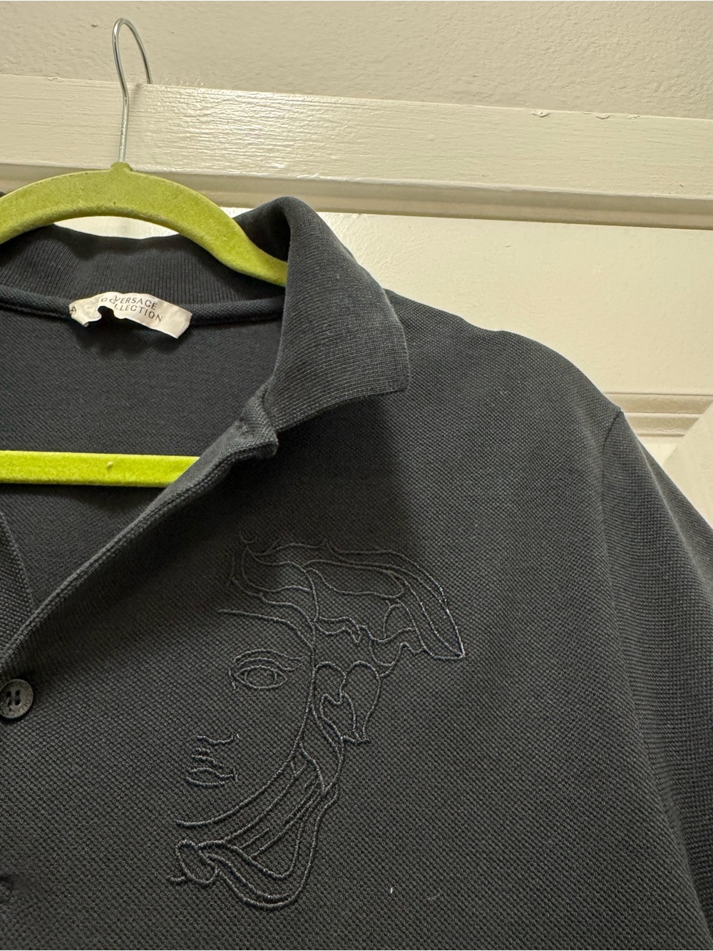 Versace Collection Black Short Sleeve Polo Shirt - Picture 4 of 10